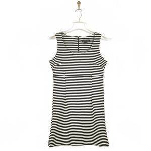 Attention Black & White Striped Tank Dress‎